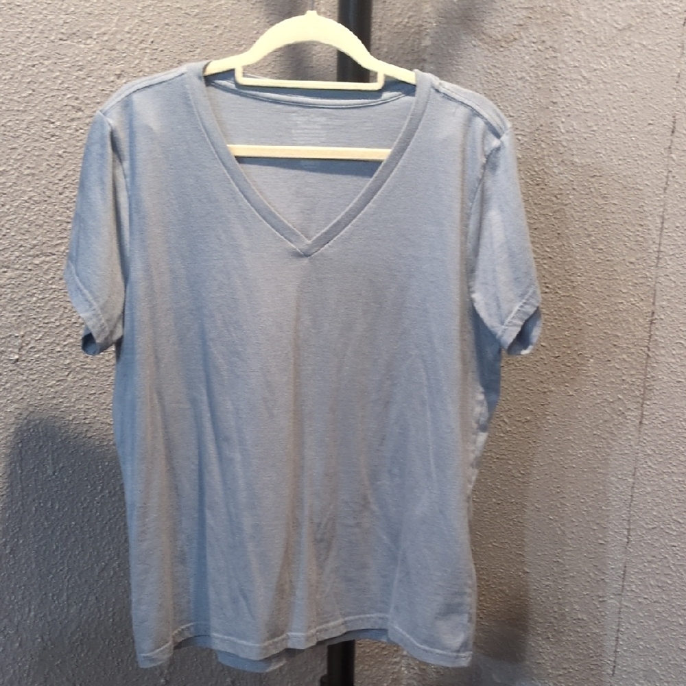 Women's Light Blue V-Neck T-Shirt